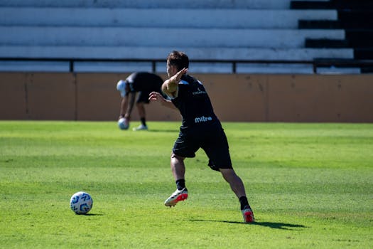 Player practicing goal shots